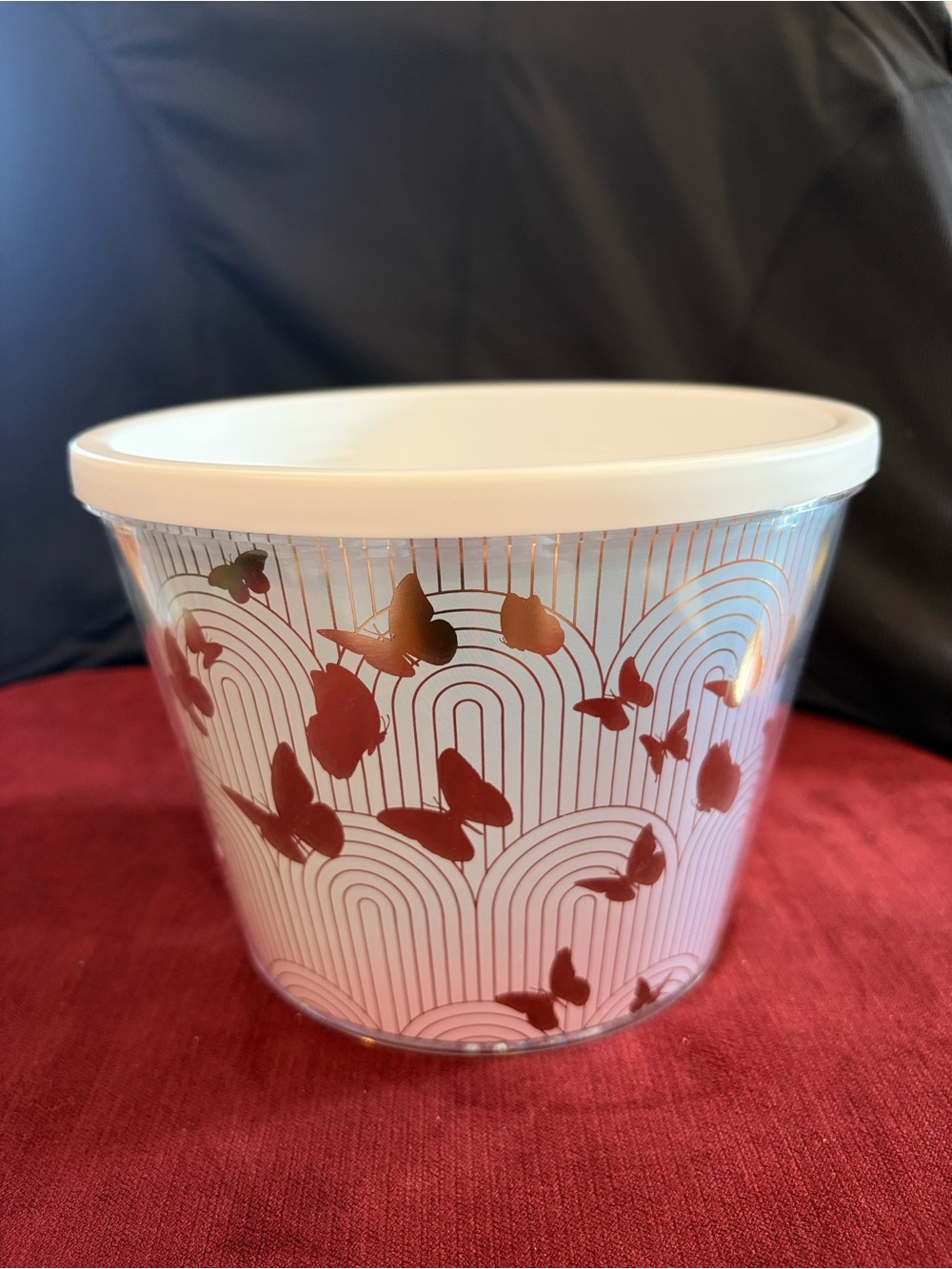 NEW Gold Butterfly Plastic Storage Container/ Ice Bucket/ Planter -7”
